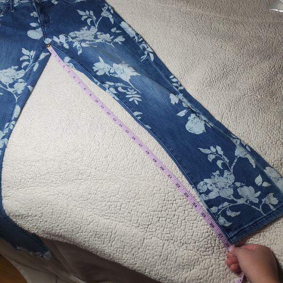 Pilcro Anthropologie Slim Boyfriend Crop Floral Motif Jeans Women's Size 27 - Picture 14 of 14